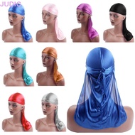 JUDICMY Silk Durag Adjustable Headwrap Men Women Elastic Fashion Pirate Hat