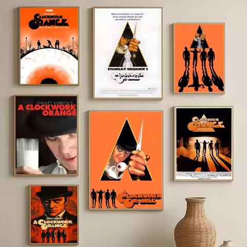cult movie A Clockwork Orange Poster HD Self-Adhesive Waterproof Wall Art Easy to Apply Multi-Scene 