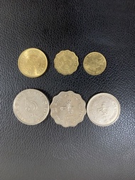 （1套香港流通幣）香港硬幣英女王伊麗莎白二世1978-92年壹毫，兩毫，伍亳，壹元，貮元，伍元 各1枚 Government of Hong Kong Queen Elizabeth ll 1978-