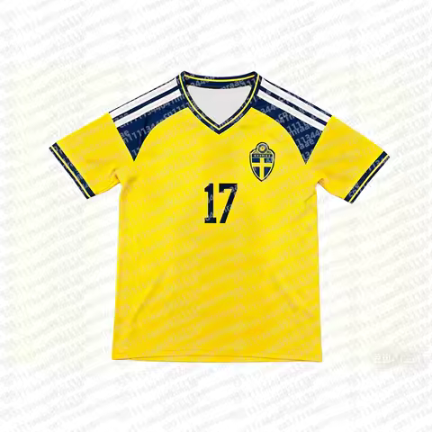 Hot Sweden Team Home 17 Yellow Soccer Jersey Football Fans T-shirts Men Oversized Casual Tops Breath
