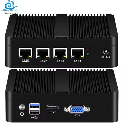 Fanless Industrial Mini PC Inter Celeron J1900 4xi225V NIC with 1xHDMI 1xVGA 2xUSB Support Windows10