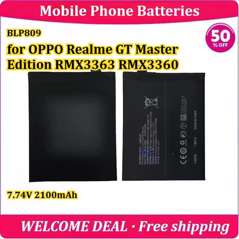 [New] BLP809 for OPPO Realme GT Master Edition RMX3363 RMX3360 Mobile Phone Battery 7.74V 2100mAh Re