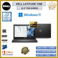 (WINDOWS 11) DELL 7280 CORE i7 (6th GEN) 12.5" Full HD /UPTO 16GB RAM/HDMI/TYPE C /DELL LATITUDE 728