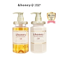[DEEP MOIST 2 STEPS] &HONEY DEEP MOIST SHAMPOO 440ML + TREATMENT 445G (แชมพู+ทรีทเม้นท์ดูแลผมแห้งเสี