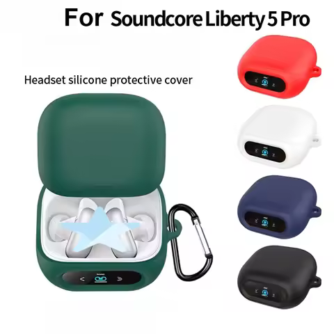 For Anker Soundcore Liberty 5 PRO Case Solid Color Silicone Bluetooth Earphone Cover for Soundcore L