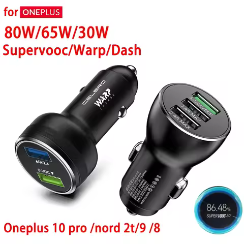 For Oneplus Dual Usb Car Charger 80w Supervooc Warp Charge 65 30 W Super Fast Charge 65w Dash One Pl