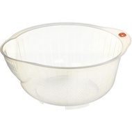 Inomata Japanese Rice Washing Bowl with Strainer, 2.5-Quart Capacity