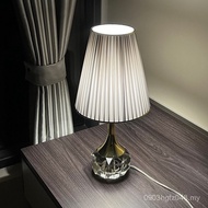 Bedside Table Lamp Crystal Bedroom Gray Bedside Design Sense Master Bed Light Luxury Atmosphere Lamp