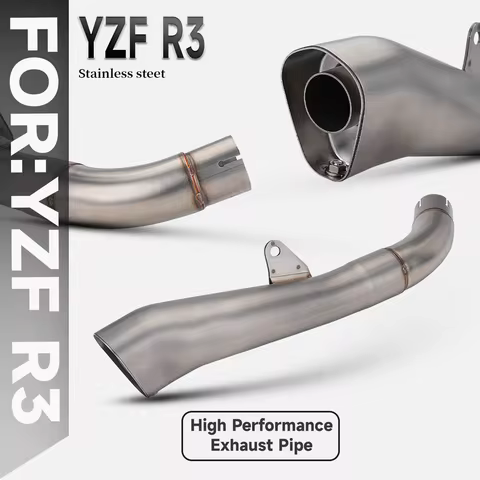 For R25 R3 YZF-R25 YZF-R3 MT-03 MT-25 Motorcycle Exhaust Escape Modified Middle Link Pipe Moto Muffl