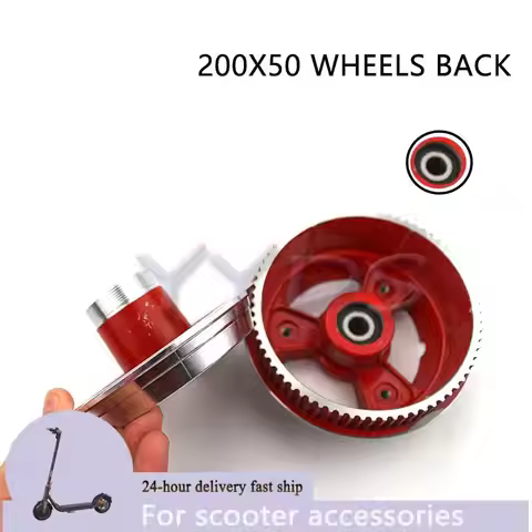 200x50" Pulley Wheel Rim with 72 Teeth Gear Compatible with HTD-5M-15 Belt Black Hub for 8 Inch Skat