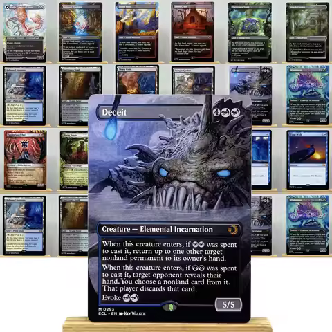 ECL HOLO21//001 Tcg proxy shock land cards Deceit Eirdu, Carrier of Dawn Wistfulness Bloom Tender Ov