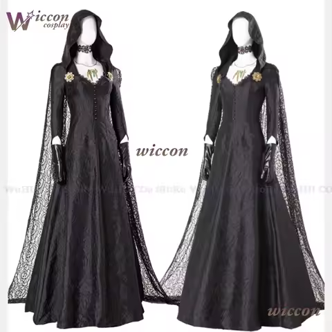 Resident 4 Remake Village Moth Lady Evil Cosplay Fantasy Costume Dress Girl Adult Vampire Lady Dimit