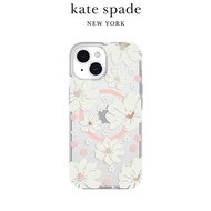 【kate spade】iPhone 15系列 MagSafe 精品手機殼 純白牡丹/ iPhone 15