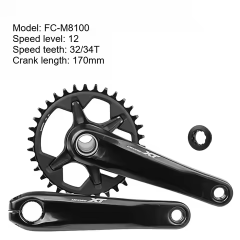 M7100/M8100 Toothed Mountain Bike Positive and Negative Gear Crank Assembly Bicycle Parts Crank