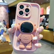 New Aperture Photo Frame Astronaut Stand Phone Case IPhone 11 12 13 14 15 Pro Max X Xs Xr 7 8 Plus Shockproof Case Cover