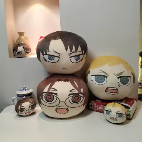 Anime Attack on Titan Cosplay Cartoon Plush Room Car Desk Decoration Soft Throw Pillow Gifts pendan