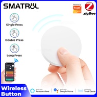 SMATRUL Tuya Wireless MiniSmart Button Contact Sensor ZigBee Wi-Fi Window/Door Sensor Built-in Scene