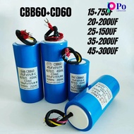 Cbb60+cd60 Capacitor 15+75UF 20+200UF 25+150UF 35+200UF 45+300UF 450VAC/250VAC Start+Operating Capac