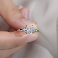 MessiJewelry Customized Jewelry Radiant Cut Lab Grown Diamond 1CT E VVS1 18K White Gold Solitaire Ri
