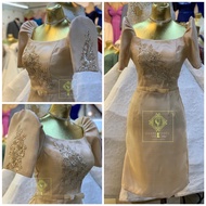 Filipiniana Modern Dress Midi for graduation, special occassion and oath taking