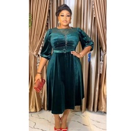 Halloween Velvet African Evening Dresses for Women Plus Size Turkey Elegant Wedding Party Dress Dash