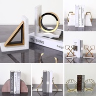 Study Nordic Decoration Model Room Marble Creative Simple Ornaments Metal Bookends Desktop Light Lux