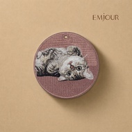EMJOUR Double-Sided Embroidered Charm-Coquettish Short | Cat Pet Souvenir Gift Cat Key Ring