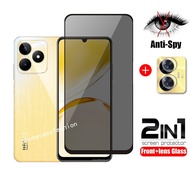 2in1 PRIVACY Tempered Glass For realme Note 50 60 C63 C53 C51 C55 4G 5G 2023 Anti Spy Tinted Screen 