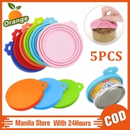 5PCS Pet Canning Sealed Lid Reusable Pet Food Can Cover 3 In 1 Silicone Canned Lid For Dog&Cat Food