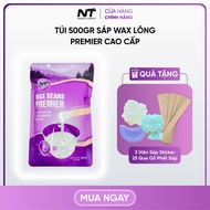 Túi 500g Sáp Wax Lông Premier Cao Cấp NT Waxing (Tặng Sáp Sticker Và Que)