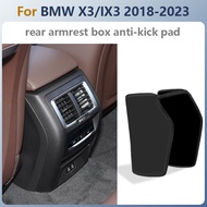 For BMW X3/IX3 2018-2023 Car Dedicated Armrest Box Anti Kick Pad Microfiber Leather Rear Air Outlet 