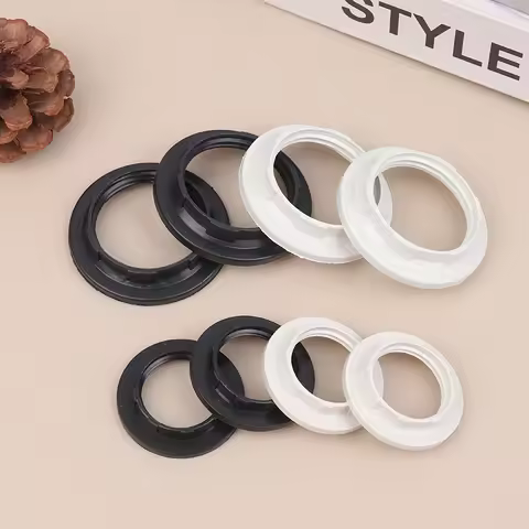 10Pcs E14 E27 Threaded Lamp Socket Rings Pack Black White E12 E26 Lock Lamp Shade Rings For Standard