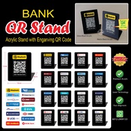 QR Code Stand, Bank Code QR Plate, Bank Payment, QR Display, Material 3mm Acrylic with Engraved QR