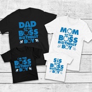 BOSS Baby Design Birthday Boy Family Matching T Shirt, Dad Mom Sis of The Boss Birthday Boy Print To