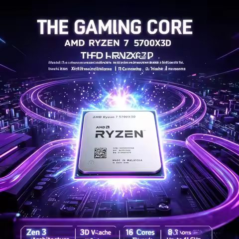 AMD Ryzen 7 5700X3D Bulk Processor For AM4 Motherboard X570 B550 8 Core 16 Thread 3GHz Base 4.1GHz B