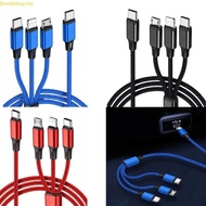 Doublebuy USB Charging Cable 4ft Braided Fast Charging Cord 3 in 1 Plugs Multiple Port