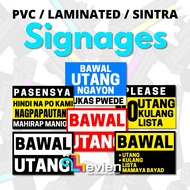 Bawal Utang / No Credit Signage Store Display PVC LAMINATED TARPAULIN