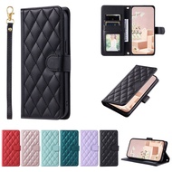 Checkered Casing Samsung Galaxy J530 J730 J5 2017 J6  Plus J8 2018 J7 Pro Case Magnetic Flip Cover Phone Protector With Wrist Strap