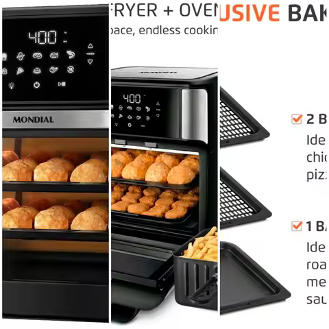 Air Fryer Oven 1800W, 12.7QT Capacity, Touchscreen Panel, Automatic Shut-Off, Toaster + Airfryer –