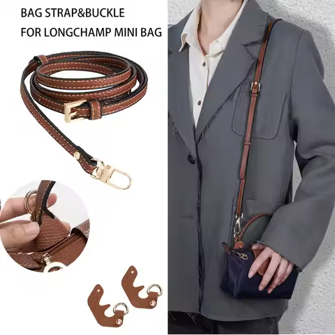 Leather Shoulder Strap Punch-free Genuine Leather Strap Set Transformation Accessories for Longchamp