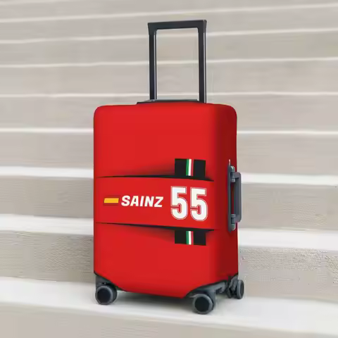 F1 2021 - #55 Sainz Suitcase Cover Protection Elastic Trip Luggage Protector Covers for 18-32 Inch
