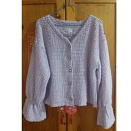 韓國製 小香風薰衣紫色上衣外套  maje sandro zara club Monaco agnes b OL vintage style