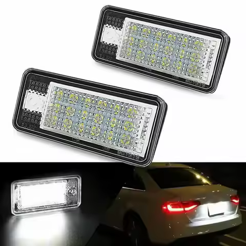 Plug and Play Car LED License Plate Lights for Audi A3 A4 S4 RS4 B6 B7 A6 RS6 Q7 A8 S8 6000K White L