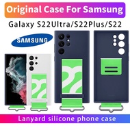 Original Samsung Galaxy S22 Ultra Case คุณภาพสูง S22Ultra ซิลิโคนพร้อมสายคล้องคอสำหรับ S22 Ultra S22