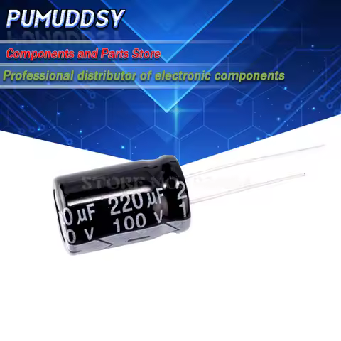 10PCS Higt quality 100V220UF 13X21mm 220UF 100V 13*21 Electrolytic capacitor