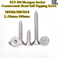 [HL-ZGLS] SUS304, Hexagon Socket Countersunk Head Self-Tapping Screw, M5/M6/M8/M10, Hexagon Socket F