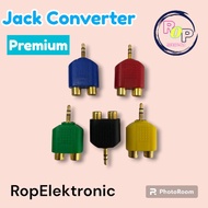 3.5mm Male to 2 Female RCA Stereo Jack Converter / gold RCA Jack Converter