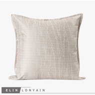 Modern Simple Luxury Beige Abstract Texture Pattern Pillow Cover Villa Model Room Square Pillow Home