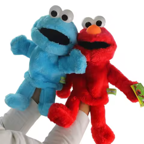 2piece Original Large Sesame Street Hand plush Puppet Show Puppet Elmo Cartoon Soft Plush Dolls Birt