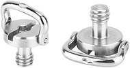 2 Pack Leofoto Torque Master 1/4" D Ring Comfort Wide Handle SS Screw for Tripod QR Plate Stainless Steel